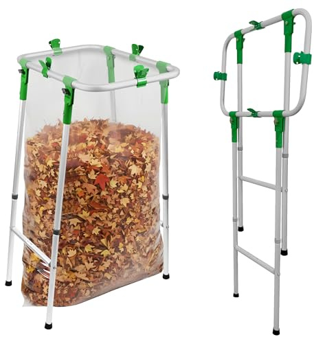 NiftYard Adjustable & Foldable Leaf Bag Holder, for 33-55 Gallon Plastic & Paper Bags, No Tools Needed for Assembly, Works on Slopes, Trash Bag Stand, Yard & Lawn Cleanup, Gardening, Camping, Parties