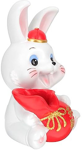 MAGICLULU Hasenfiguren Desktop-Spielzeug Osterhasenfigur Hasenspielzeug Spielzeuge schöne Hasenfigur Vulkan Zubehör Schlüssel schmücken Blumenarrangement Statue Harz Weiß