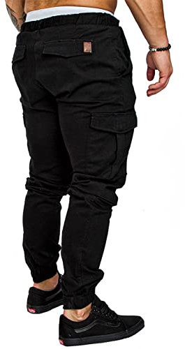 Générique Black Cargo Pants Women Survêtement Homme Pantalon Treillis Homme Jogging Hommes Outdoor Clothing Black Cargo Pants Men Pantalon De Travail Homme Stretch Pantalon Homme Chino Noir L