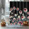 AIBIIN Halloween-Duschvorhang, Horror-Auge, Blumenmuster, Gothic-Stil, wasserdichter Stoff, schwarz, Badvorhänge für Badezimmer, strapazierfähiges Polyester-Material mit 12 Haken, 180 x 180 cm