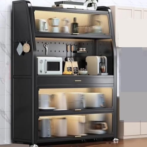 Alacena de Cocina Despensa Vitrina Mueble Cocina Almacenaje Alto 160cm Multi-función Utensilios de Cocina Estantes de Almacenamiento para Pasillo