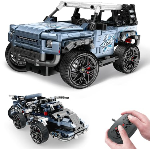 OWNONE 1 Technic Race Car Building Toy Set, 2 in 1 STEM Remote Control Building Kit, Technique Off-Road Car Model Kit, Vehicle Construction Toys Gift for Boys Age 6+ (503 PCS)