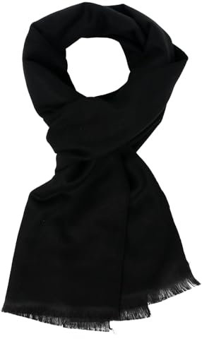 ASFWAGQ Herren Schal Herbst Winter Weich Baumwolle Warm Lange Scarf Fleece Schal (schwarz)