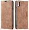 owlhold Hülle iPhone XS Max klapphülle Premium Lederhülle Weiches Vintage-Nubukleder Faltbare Ständer Schutzhülle Kartenfach Standfunktion stoßfest Handyhülle iPhone XS Max -Braun