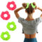 4 Stück Neonpinke Scrunchies - Seide Haargummi in Neon Hot Pink - Elastisches Satin Haarband für Pferdeschwanz - Frauen Rosa & Grün