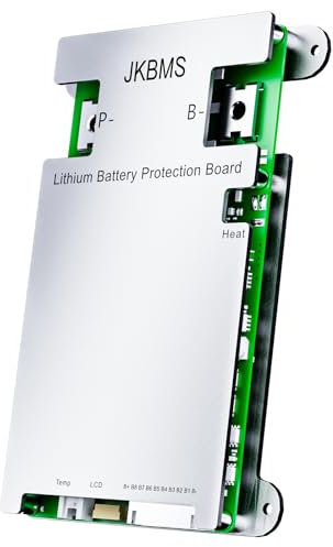 JKBMS Smart BMS 4S-8S 12V-24V 100A 1A Balance Activo con Bluetooth Integrado y RS485, Placa de Protección para Baterías Li-Ion, LiFePO4 y LTO de Litio (JK-B1A8S10P)