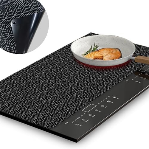Raisand Protector Placa Induccion 78 * 52 cm Protector Vitroceramica Induccion, Tapete Silicona Inducción Protector Induccion para Cocinar, Reutilizable Protector de Placa de Induccion