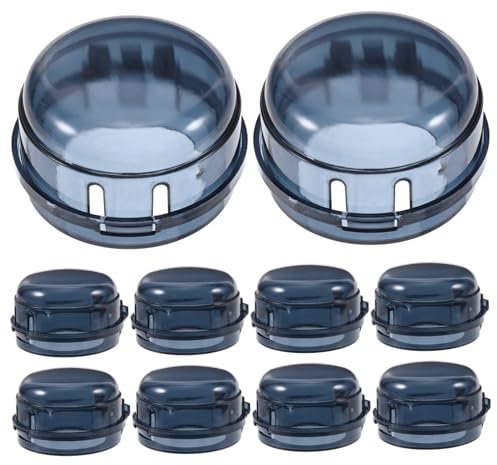 Toyvian 10st Discokugel Blumentopf Herdknopfkappen Kocher Ofen Durchsichtige Herdknebelabdeckungen Nachweisen Knopfkappen Für Gasherde Protege Knopf-sicherheitsabdeckungen Fall Stk Black