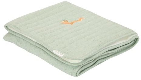 Little Dutch Decke Babydecke mit Nickistoff (70x100 cm) Sage - Forest Friends