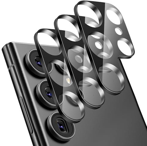 Diruite Camera Lens Protector for Samsung Galaxy S25 Ultra Camera Protector HD Anti Scratch Tempered Glass&Aluminum Frame Lens Cover,Glass Black,3 Pack