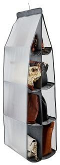 lakeland Hanging Handbag Organiser with 8 Shelves for up to 8 Handbags