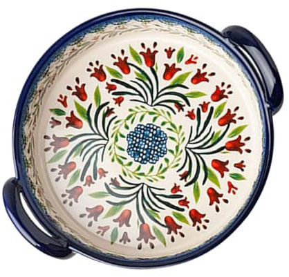 Cabilock Lasting Ceramic Casserole Dishes Double Handled Baking Bowl for Kitchen