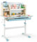 COSTWAY Kinderschreibtisch höhenverstellbar, Schreibtisch Kinder mit neigbarer Tischplatte, Regalen & Schublade, Jugendschreibtisch Schülerschreibtisch für 3-12 Jahre Kinder, 80 x 51 x 110,5cm (Blau)