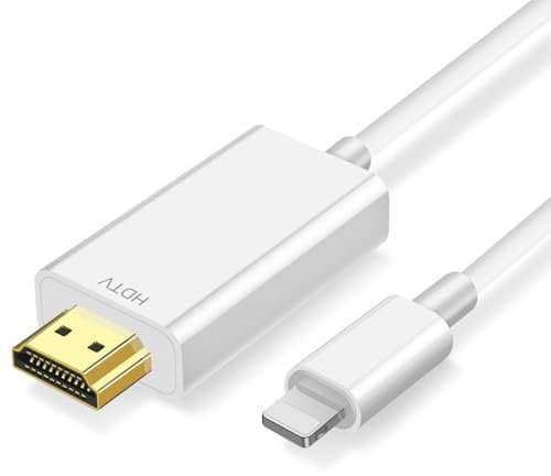 Ticenpe Cable HDMI para iPhone, Cable Adaptador de Movil a TV con iPhone14/13/12/11, Resolución HD 1080P (No compatible con iPhone16/15/Netflix/HDCP APP)-2M