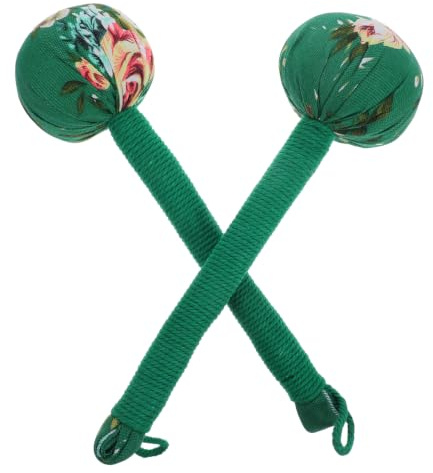 Healeved Beifuß Massagehammer 2er Set Kräuter Massagegerät | Handlicher Klopfmassagestab zur Entspannung von Rücken Nacken Schultern, Für Zuhause Büro und Wellness Alltag