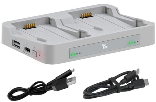 Battery Charger for DJI FLIP, Two-Way Charging Hub Fast Charger Case Station Battery Manager with Charge Cable, Charge Two FLIP Drone Batteries Simultaneously in just 60 Minutes