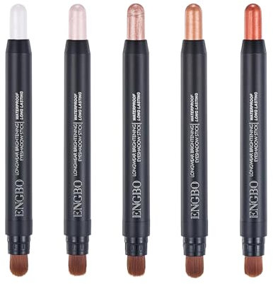 5 Stück Lidschatten Stift, Eyeshadow Stick, Wasserfest Lidschatten Stick, Langanhaltender Make-up-Effekt, Einfach Anzuwenden, Knittert Nicht so Leicht, für Faltenfreies Augen-Make-up
