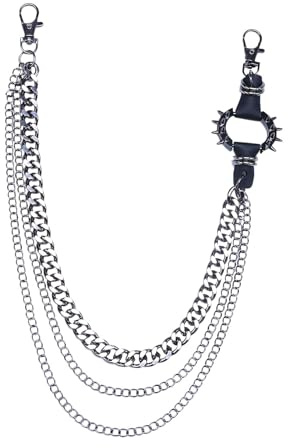 ZHITENG Hosenkette, Gothic Zubehör Jeans Kette, Rock Gothic Punk Hose Kette, Heavy Duty Biker Punk Hosenkette Hiphop für Geldbörse Tasche Gürtel Jeans Hosen Schmuck für Männer Frauen