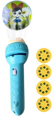 Kids Projector Torch - Mini Portable Flashlight, Funny Image Projection Wheel, Bright LED Beam, Child-friendly Structure | Wear Resistant Material Party Favor