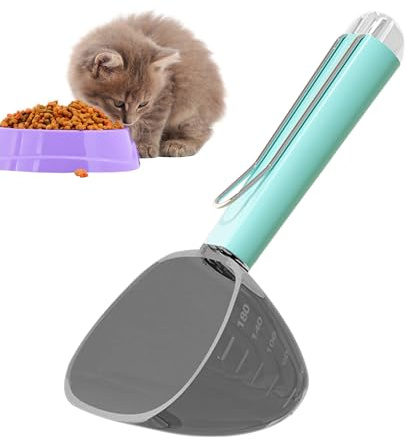 Generisch Cat Food Scoop - ABS, Measuring Cup for Pet Food with Markings, Dog Food Scoop with Comfortable Clip Handle, Sealed Scoop for Rice, Flour, Soapbeans and Dry Food
