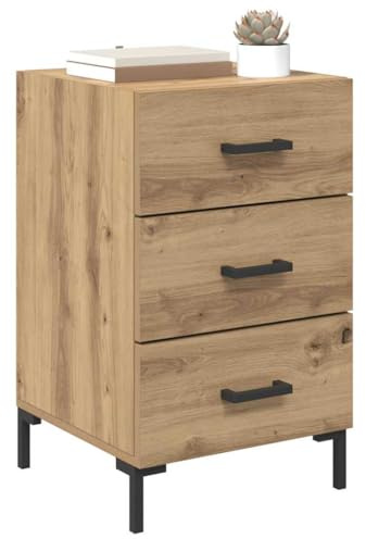 vidaXL Nachttisch Artisan-Eiche 40 x 40 x 66 cm Holzwerkstoff, Schlafzimmer, rustikaler Nachttisch, Stauraum, moderner Beistelltisch, kompakter Organizer, praktisches Möbel