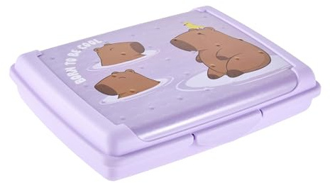 keeeper carla Essensbox, Mini, 0,5 l, Capybara, Soft Purple | Praktischer und sicherer Clipverschluss, Mühelos mit nur einem Klick öffnen, Zuverlässig verschließen, Lebensmittelecht