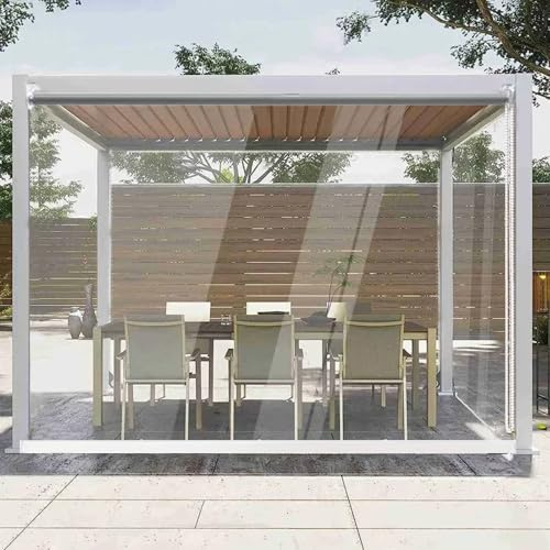 Waterproof Clear Roll Up Blinds,Outdoor Pergola Roller Shade Blind for Dust,Rain,Snow,Transparent Window Blinds Easy to Install Clear Roller Shade for Doors/Windows/Office (W150xH180cm)