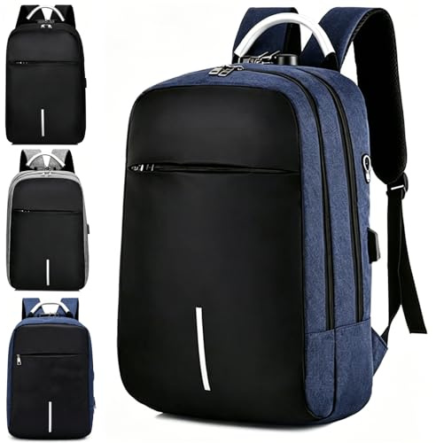 Anti-theft Cabin Bag with Combination Lock, Ryanair Cabin Bags 40x30x15 | Laptop Backpack, Underseat Backpack, lightweight, Waterproof, Travel, USB Charging Port, Trolly Sleeve, Airline Approved