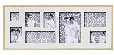 walther design Bilderrahmen weiss für 8 Fotos Holz-Portraitrahmen mit Holzpassepartout, Double YP899W