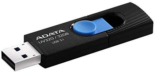 ADATA UV320 Clé USB 32 Go USB Type-A 3.1 (3.1 Gen 1) Noir, Bleu - Clé USB (32 Go, USB Type-A, 3.1 (3.1 Gen 1), Dia, 7.9 g, Noir, Bleu)