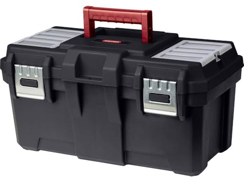 KETER | Classic 19-Inch Tool Box, Black/Red, Tool Boxes, 48 x 26 x 25 cm