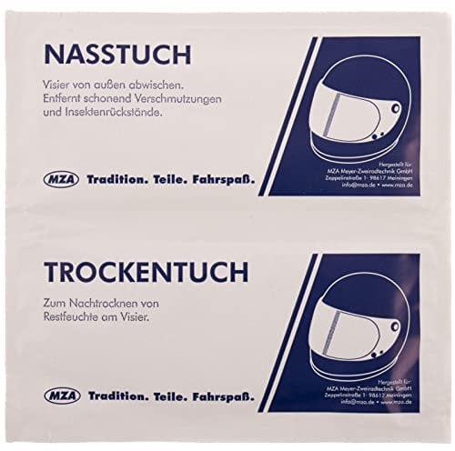 MZA Helm- und Visierreiniger, Trocken- / Nasstuch