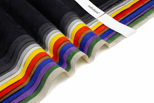 indivitara® Mikrofaserstoff selbstklebend Wildleder Optik Kunstleder Wildlederimitat - Stretch Dehnbar Folie Stoff