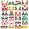 Aneco 24 Pack Weihnachtskostüm-Brillenrahmen brillen für weihnachten Weihnachts-Glitzer-Partybrillen-Verzierungen Kreative lustige Brillen für Weihnachtsfeier