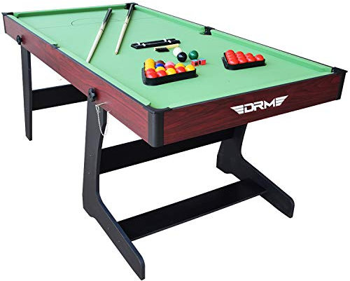 ALPIKA 6FT Folding Snooker Table Pool Table Set Steady Space Saving Billiards Table with All accessories, Great for Kids and Adults