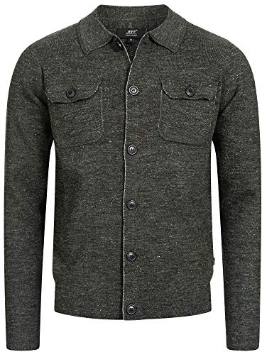 JEFF Herren Bradshaw Strickjacke Cardigan mit Kentkragen und Knopfleiste