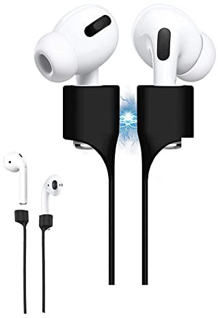 LIKDAY Correa magnética súper fuerte para Airpods, correa deportiva antipérdida, accesorios compatibles con Airpods PRO/2/1 (negro)