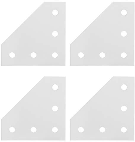 4pcs Aluminum Alloy L Shape Joining Plate, 5-Hole 2020/3030/4040L Shape Outside Joining Plate, for 3D Printer, CNC Router, CNC Laser Cutting Machine, Robot Project(2020L Shape)