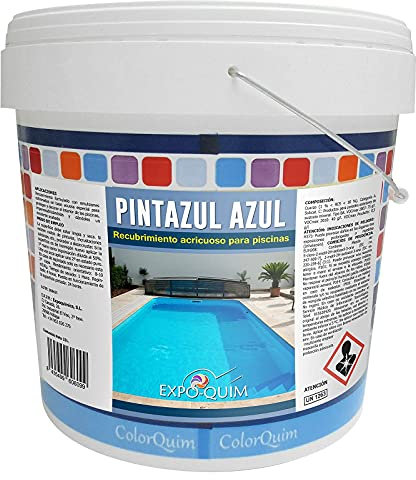PINTURA para PISCINAS de CEMENTO al AGUA con acción IMPERMEABILIZANTE (Blanco, 25 kg) – Secado rápido, antideslizante y resistente a UV – Apta para ESTANQUES y FUENTES