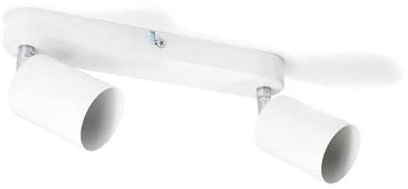 LumenTEC LED Spotbalken, LED Deckenlampe 2-flammig, Weiss, für GU10 Strahler, drehbare schwenkbare Spots, SIENA (WEISS, 2-Flammig)