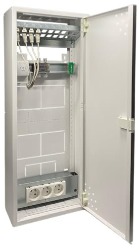 COFFRET DE COMMUNICATION AVEC PORTE 625 x 250 mm Grade 3 TV - DTI + 12 RJ45