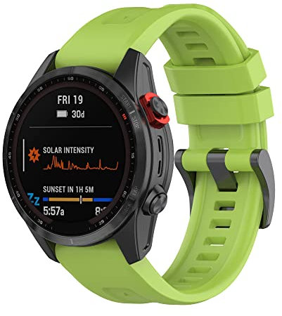 Yikamosi Compatibile con Garmin Fenix 7S Cinturino,20MM Sgancio Rapido Silicone Chiusura in acciaio inossidabile Cinturino di Ricambio per Garmin Fenix 7S/Fenix 7S Solar,Verde
