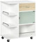 HOMCOM Carrito de Cocina Carrito Auxiliar con 1 Cajón Puerta de Vidrio y Estantes Abiertos Carro Auxiliar con Ruedas para Comedor Salón Baño 65x39x80 cm Natural