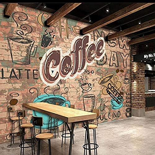 Vintage Tapete Retro nostalgisch Café Restaurant Küche Tapete Wohnzimmer TV Wandbild Tapete Wanddekoration fototapete 3d Vlies wandbild Schlafzimmer-300cm×210cm