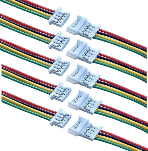 VUNIVERSUM 5x Paar Micro JST SH 1.25 1.25mm 4Pin Male Female Stecker Buchse Kupplung 15cm 28AWG PVC Kabel (1.25mm 4Pin)