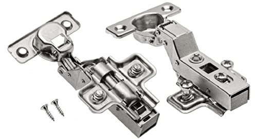 MS Beschläge Schranktürscharnier Topfscharnier Ø 26mm Topfband hydraulische Dämpfung Möbelscharnier Kreuzplatte Clip-Türscharnier Möbelzubehör (Innenanschlag)