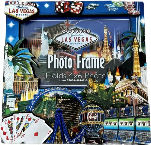 Las Vegas Bilderrahmen, 3D-Skyline, Blau