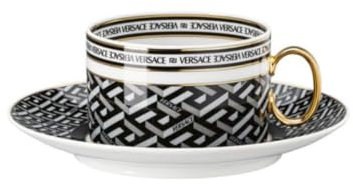 Versace La Greca Signature Black Teetasse 2-TLG.