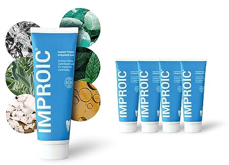 IMPROIC Zahncreme für Zahnimplantate (5er Pack) | Mit medizinischem Mikrosilber & funktionalen Naturstoffen | Schützt Zähne und Zahnimplantate effektiv für Entzündungen
