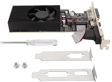 Vikye Grafikkarte, GT610 2G DDR3 64-Bit, Lüfter, PCIe 2.0, DVI VGA HD, für Desktop und Laptop